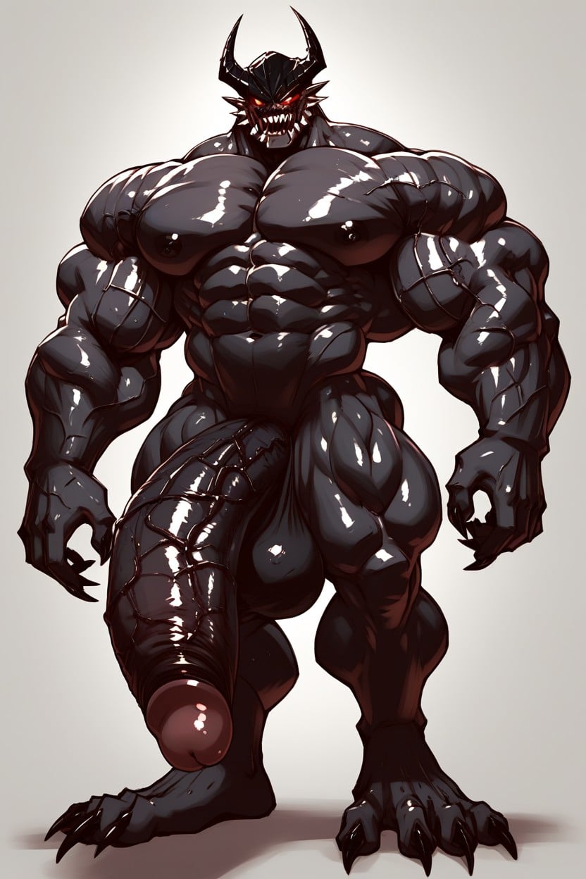 Massive Growth, Upright Erection, Hulking Bodybuilder Muscles AI Porn