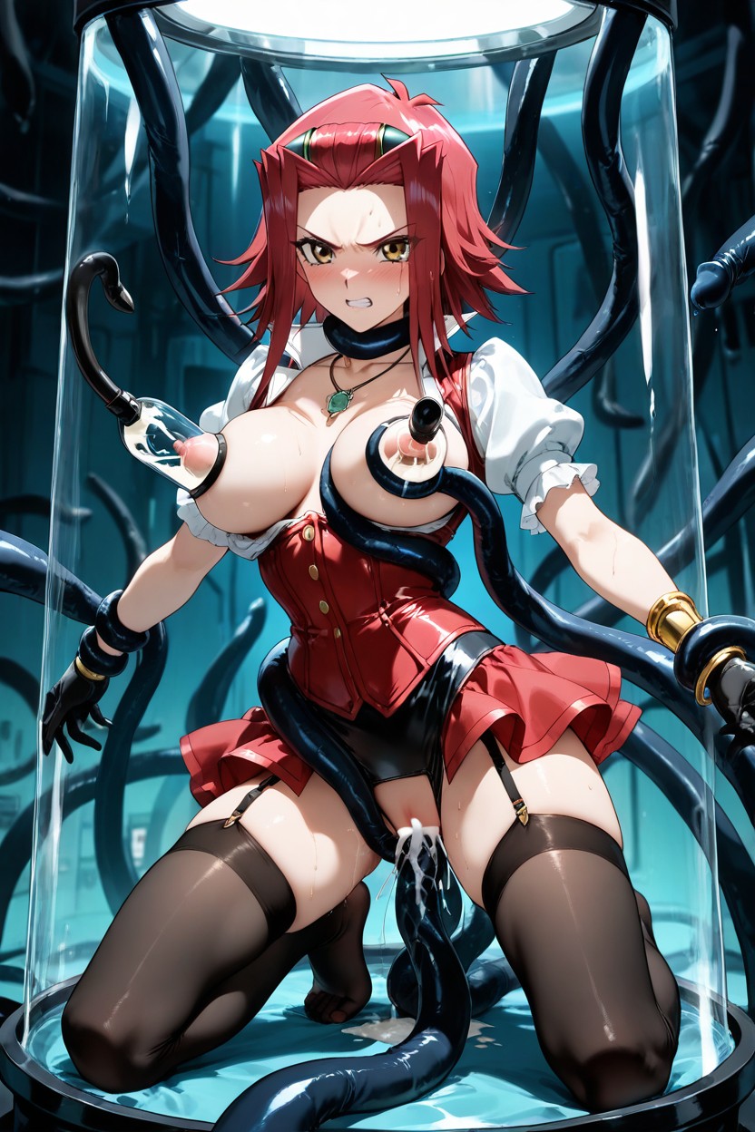 Tentacles Grab The Thigh, In Laboratory, Tentacles Grabbing Waist Hentai AI Porn