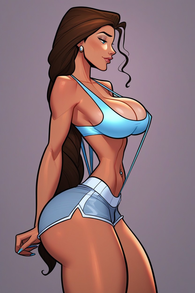 Waist Shot, Female Pocahontas From Disney, Cameltoe AI Porn