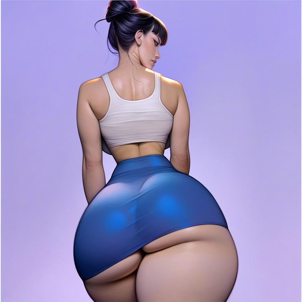 She Is Looking Behind Her, Disgusted, Super Sexy Face AI Porn