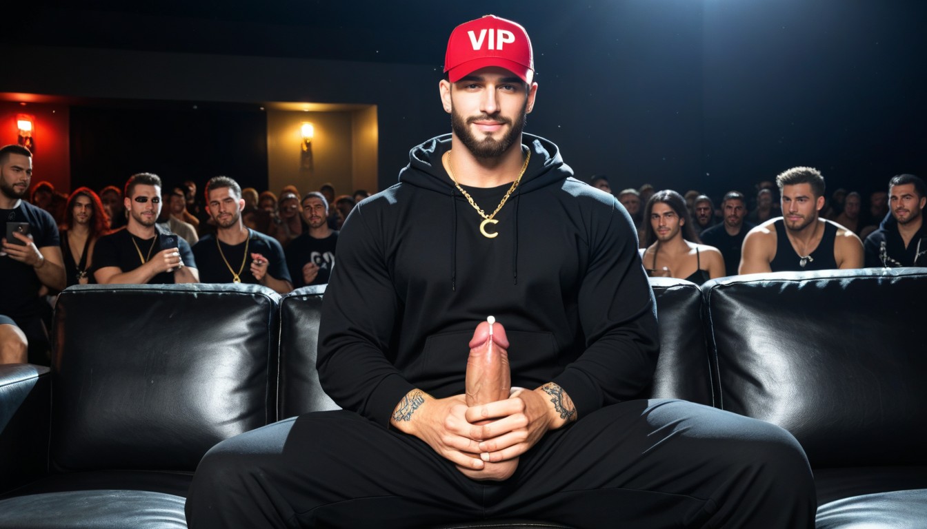 Strings Of Clear Precum, Darkness, Mood Lighting AI Gay Porn