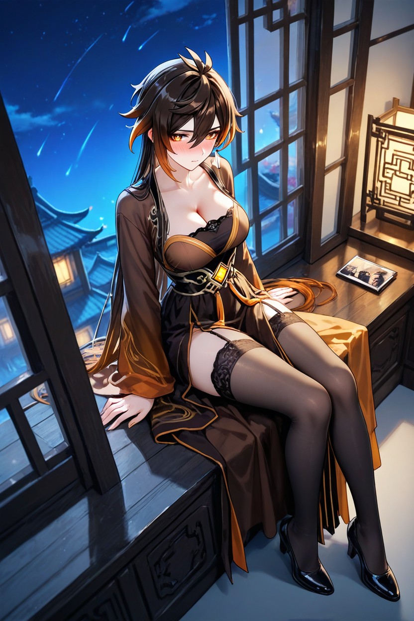Null Art Style, Silk Golden Cape, Summer Sky AI Porn