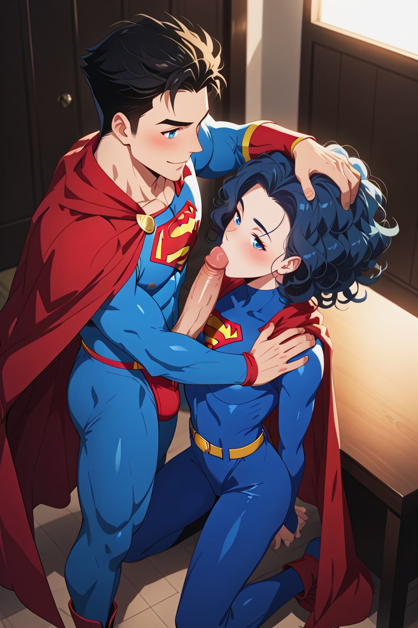Smiles, Full Front View, Blue Tights AI Gay Porn