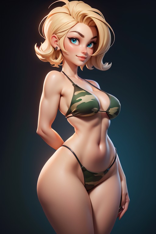 Bikini, Correct Body Proportions, Thick Hentai AI Porn