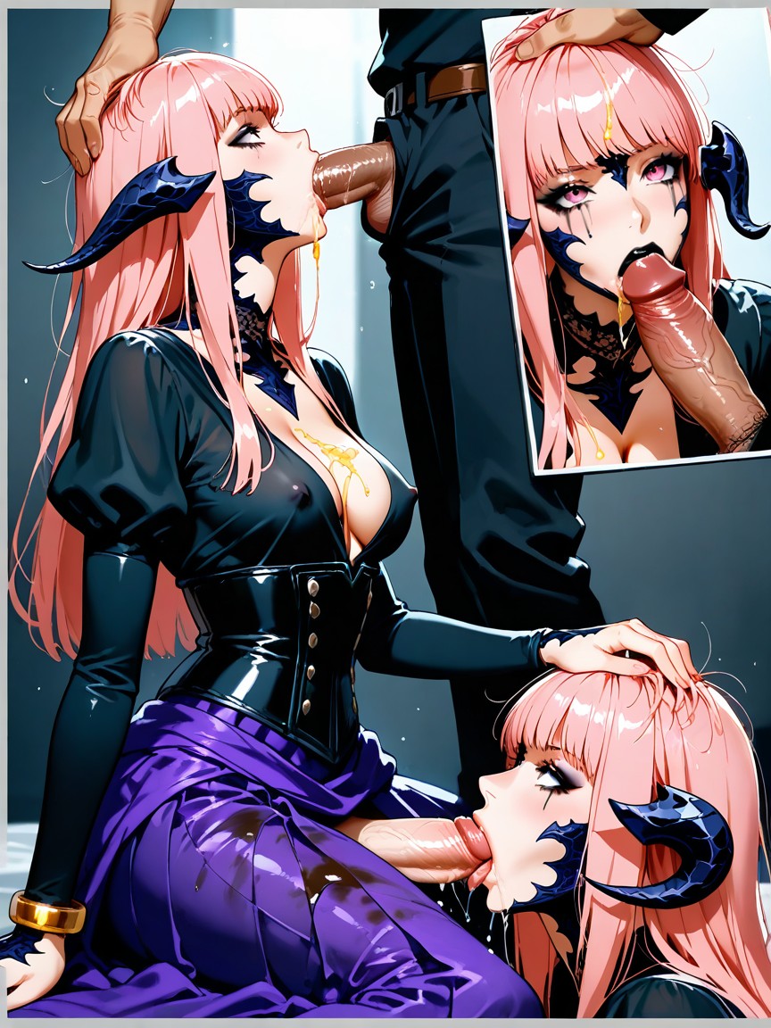 Piss On Hair, Cock On Throat, Messy Hair Hentai AI Porn