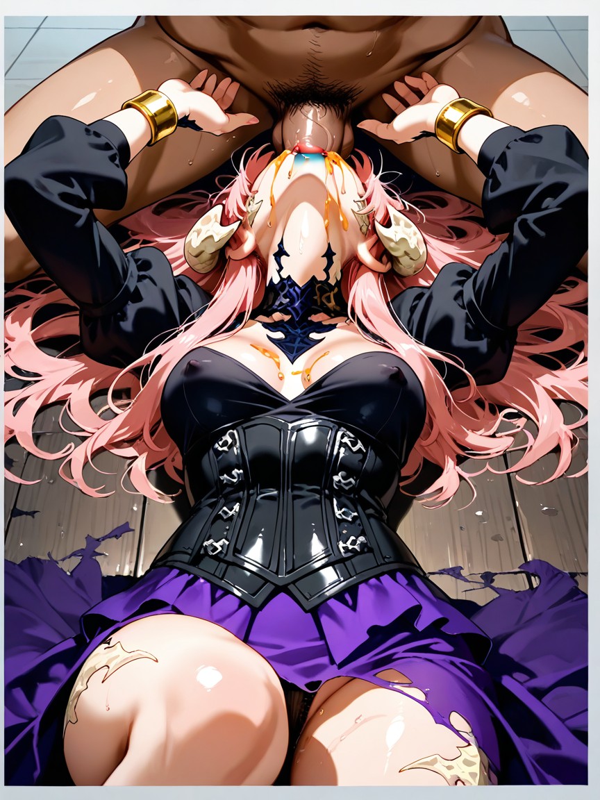 Elegant Blackcorset, Messy Hair, Laying Hentai AI Porn