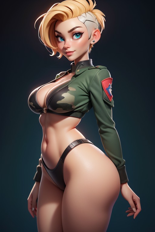 Buzzcut, Thick, Gi Joe Beautiful Gorgeous Face Hentai AI Porn