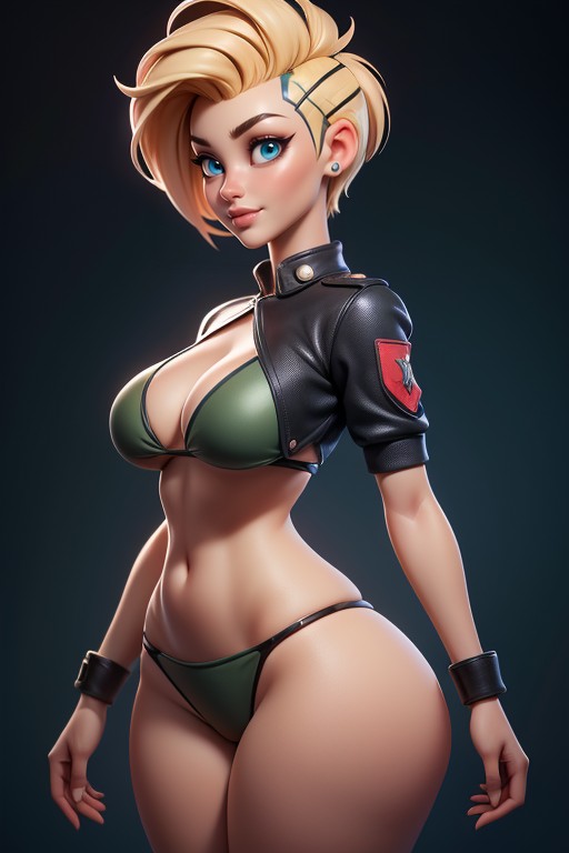 Large Breasts, No Hair At The Back Of Head, Thick Thighs Hentai AI Porn