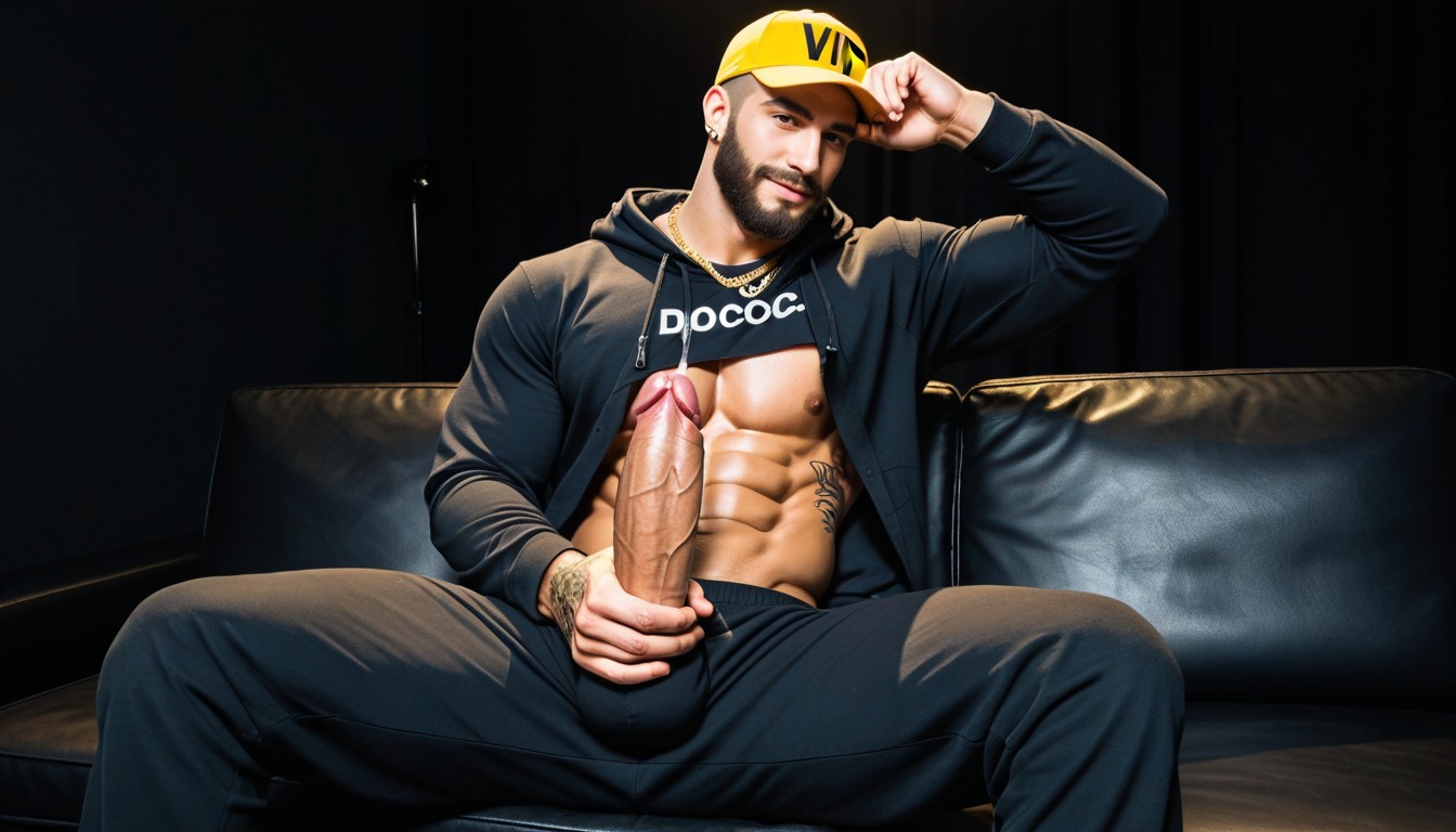 Tattoos On Neck, Solo Male, Getting High AI Gay Porn