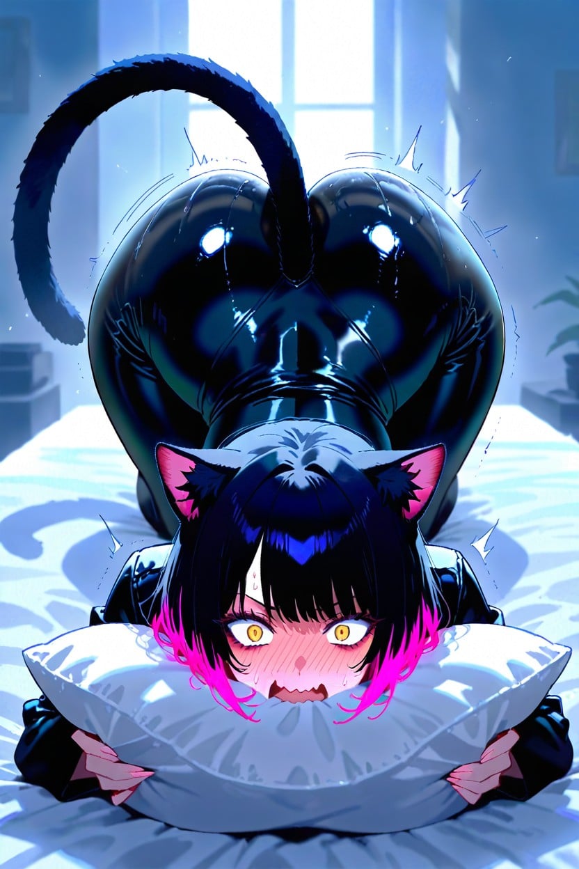 Black Outer Hair, Soft Shine, Shiny Hentai AI Porn