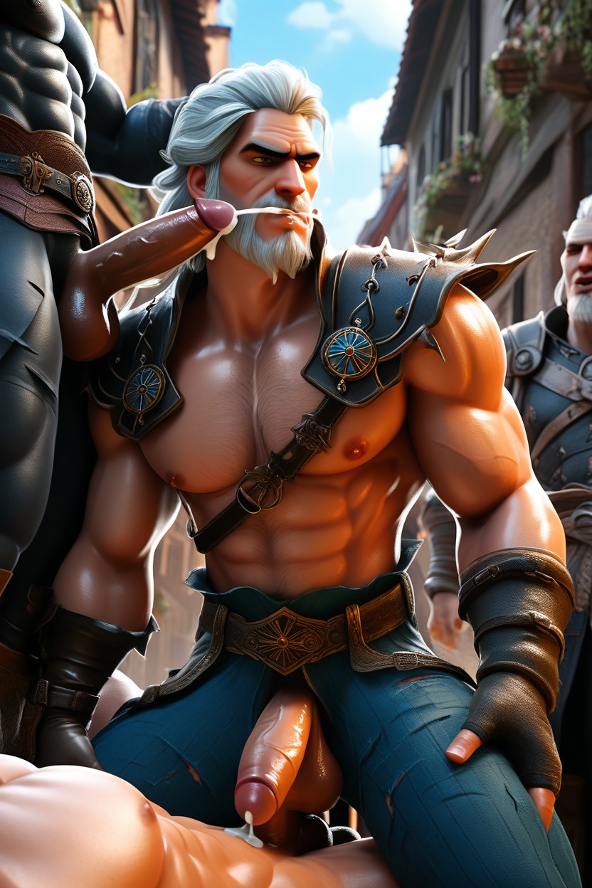 Gay, Gangbang, Fucks Geralt Of Rivia AI Gay Porn