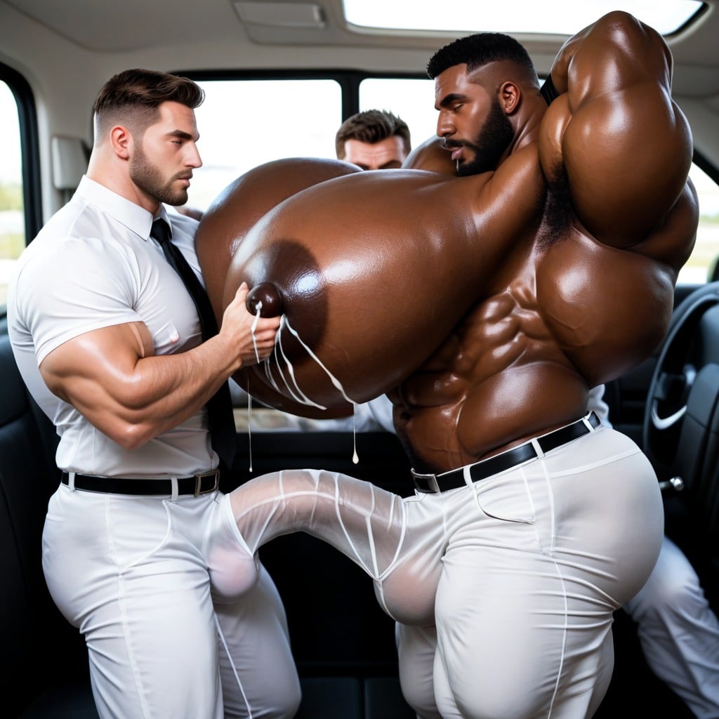 Pec Garbbing, Brown Skin, Hyper Breasts AI Gay Porn