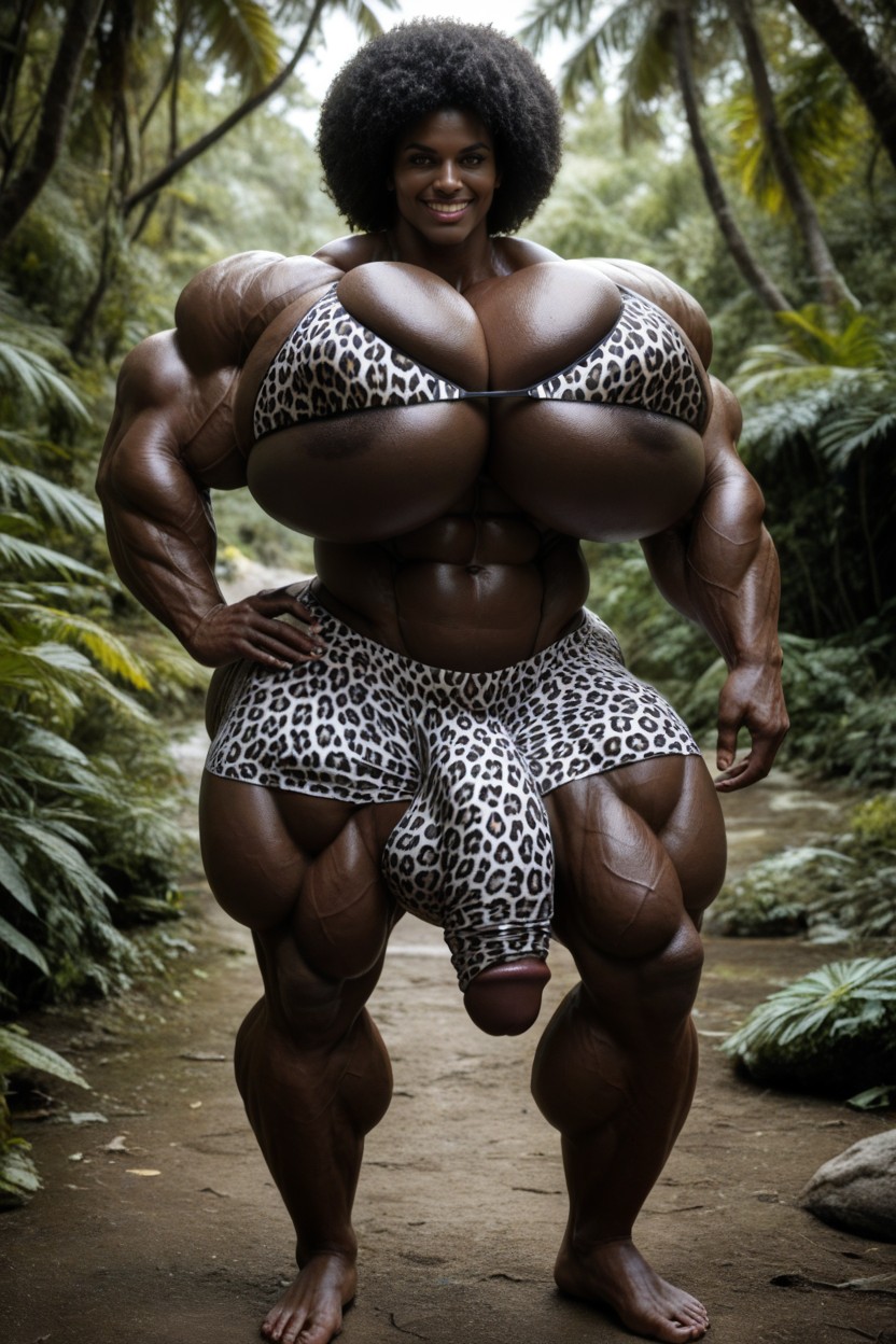 Gigantic Pectoralis Major, Gigantic Trapezius, Gigantic Abs ニューハーフAIポルノ