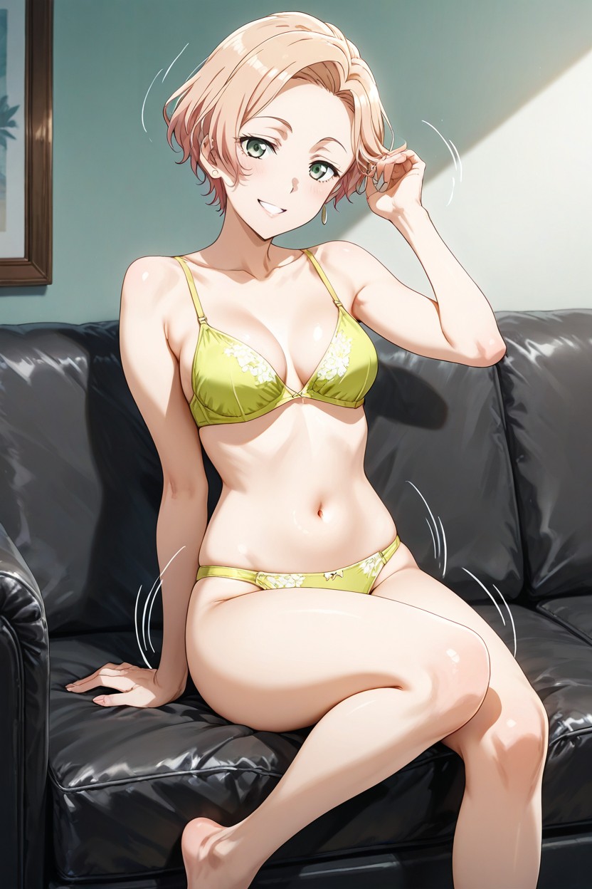 Green Eyes, Blonde Hair, Anime Features Hentai AI Porn