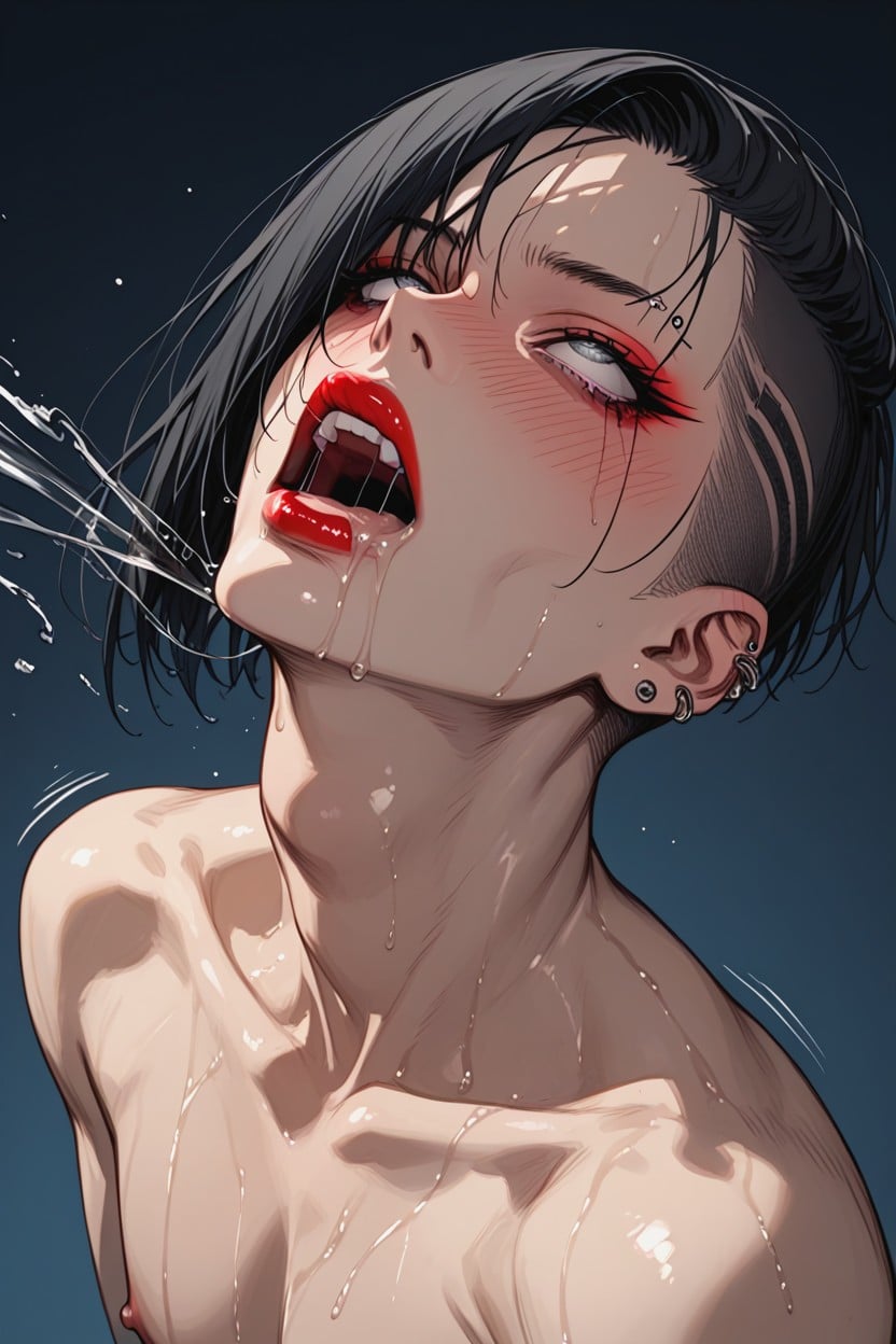 Modeling, The Roman Numeral Ix Under His Left Eye, Her Head Throw Back Hentai AI Porn