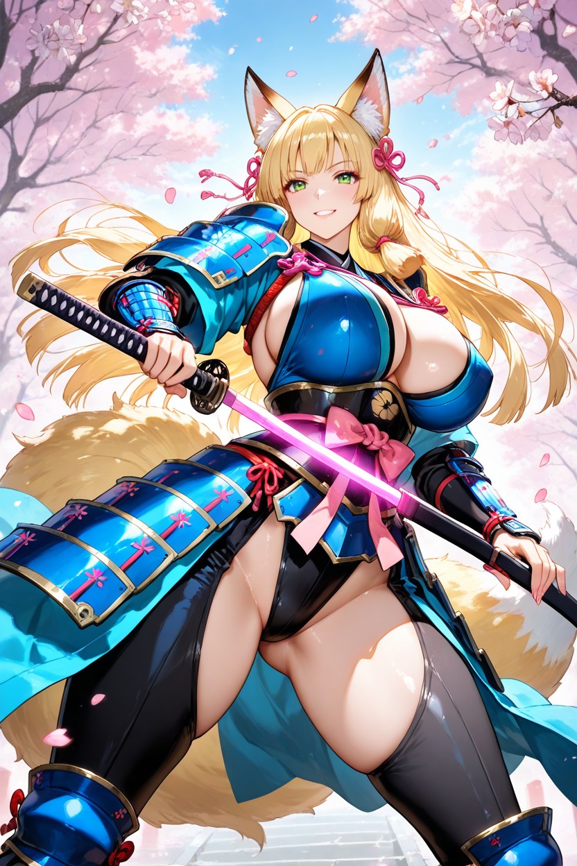 Pink Ribbons And Details, Sakura, Smiling Mouth Open Hentai AI Porn
