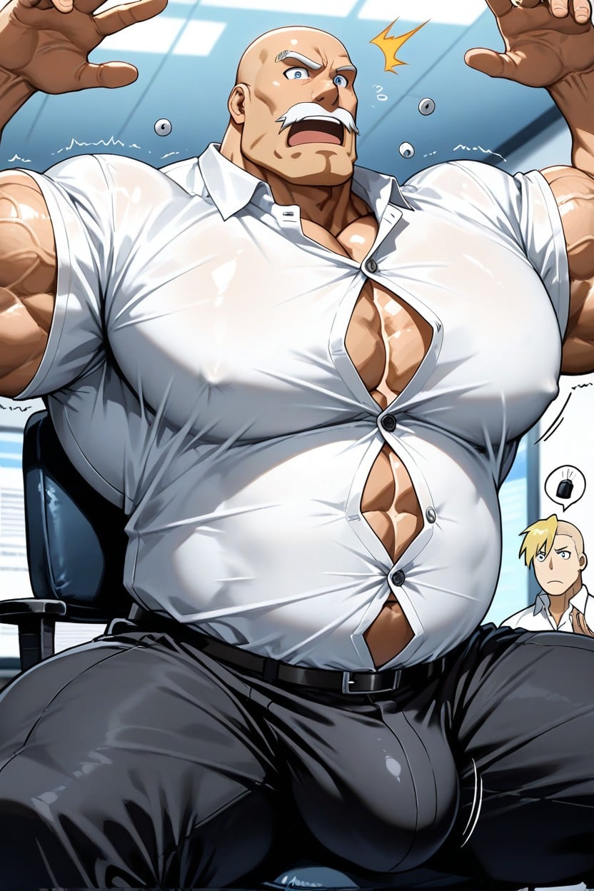 Bald, Alex Louis Armstrong From Full Metal Alchemist, Blonde Hair AI Gay Porn
