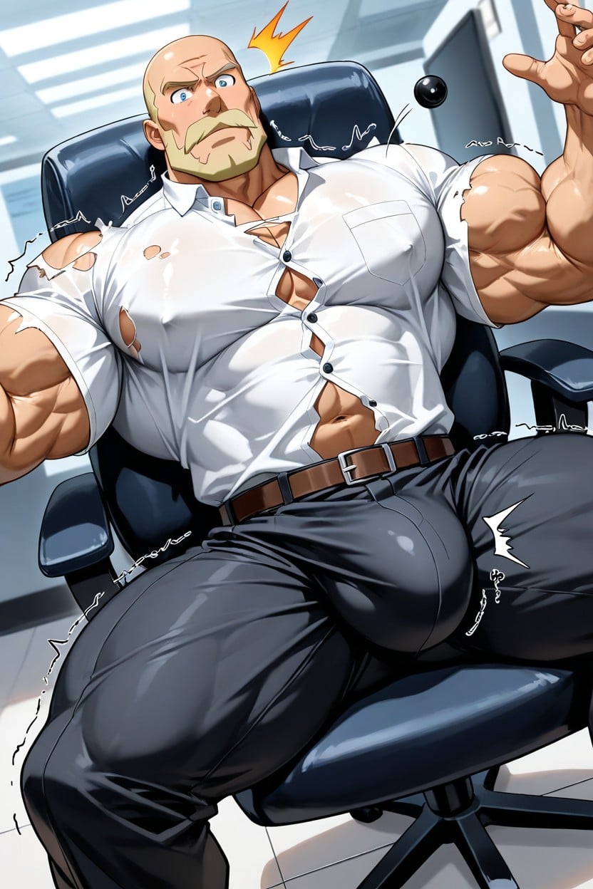 Ripped Shoulder Seam, Strong Arms, Thick AI Gay Porn