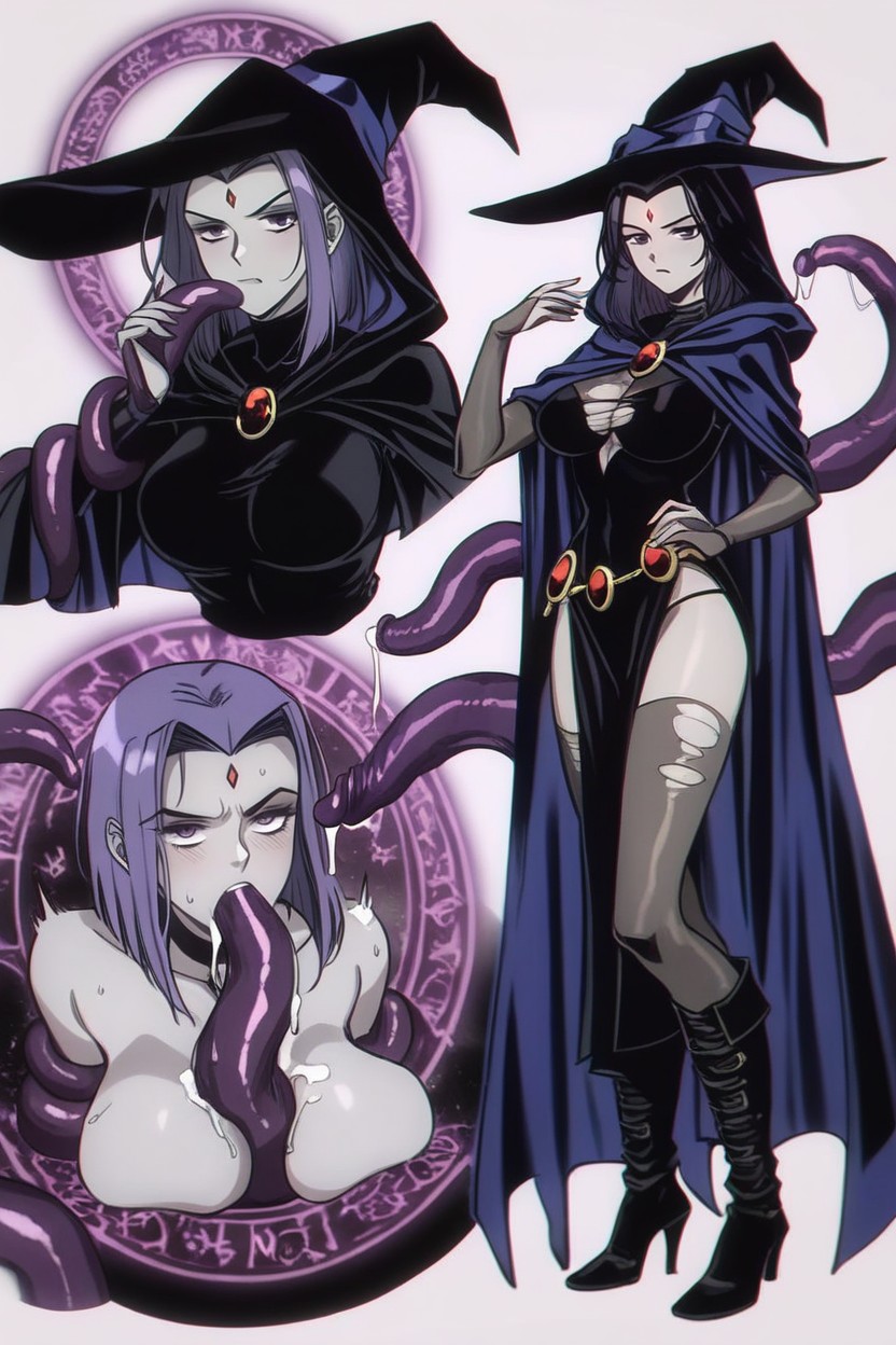 Tentacles Double Penetration, Raven From Titans, Multiple Views Hentai AI Porn