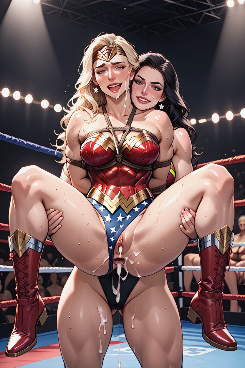 Shibari Chest Bondage, Carrying, Lesbian AI Porn