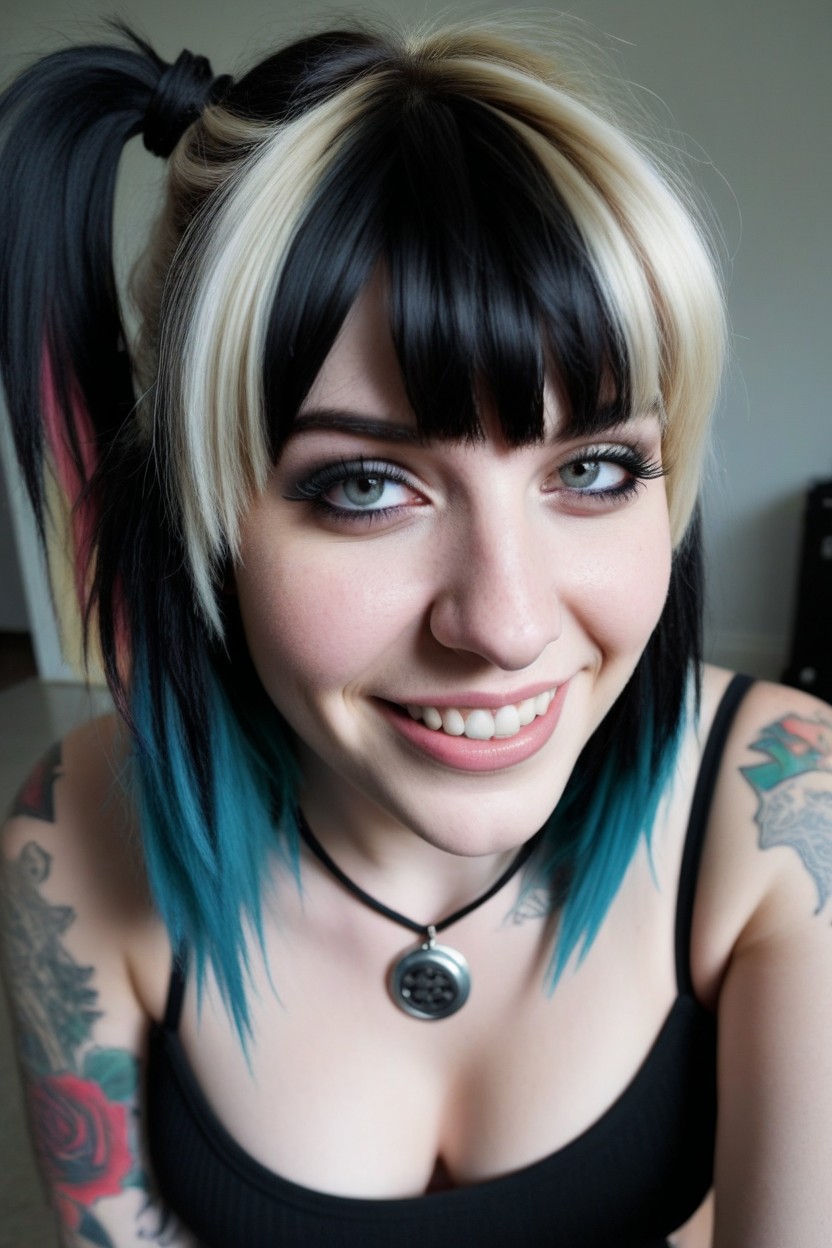 Textured Hair, Freckles, Long Bangs AI Porn