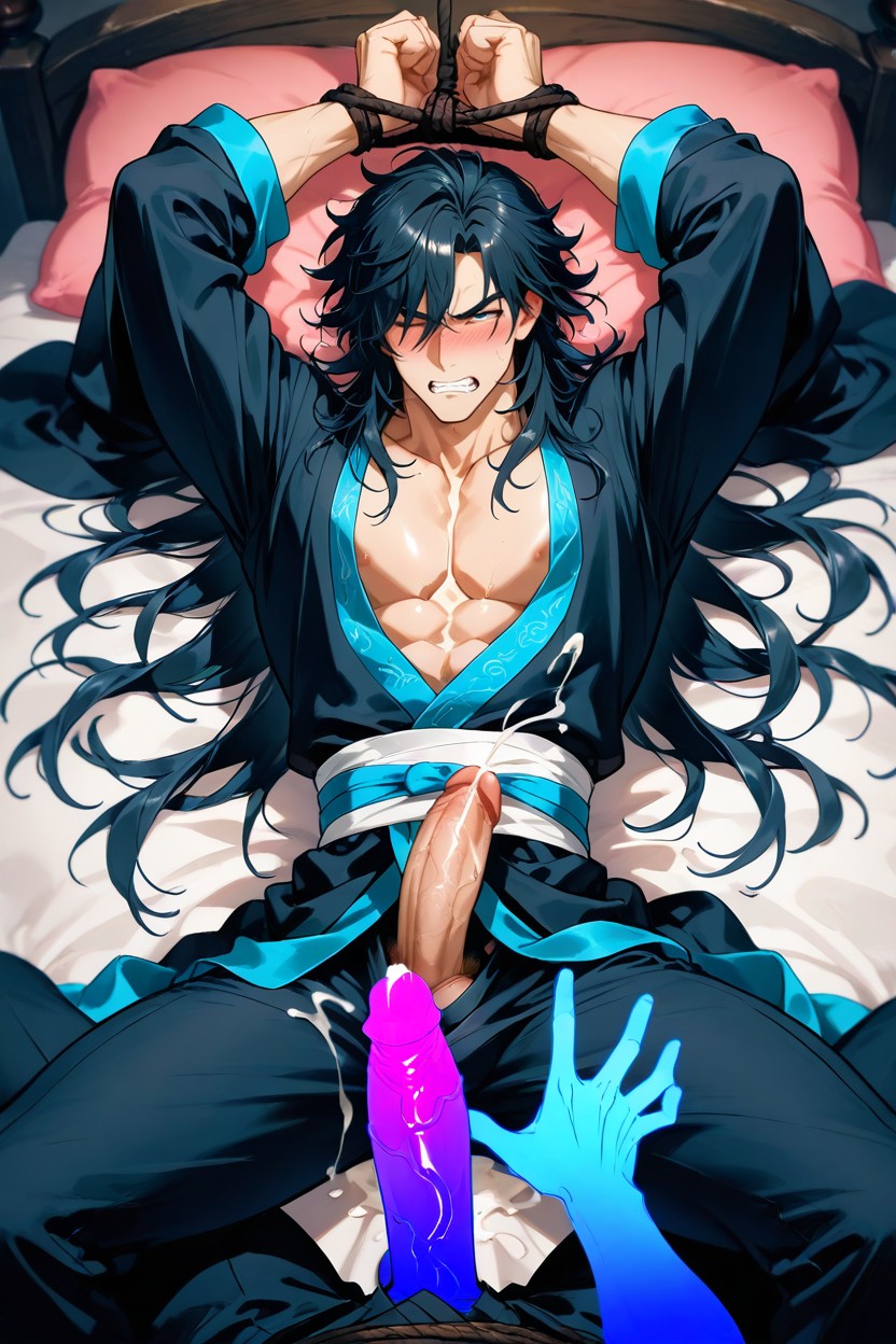 Glaring, 18+, Tied Up AI Gay Porn