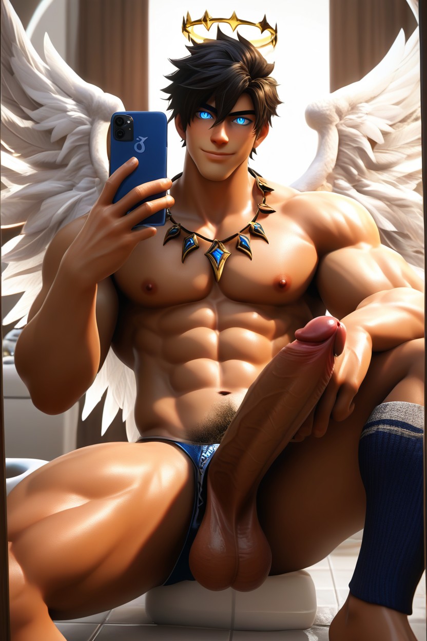Male Focus, Big Cock, Looking At Viewer AI Gay Porn