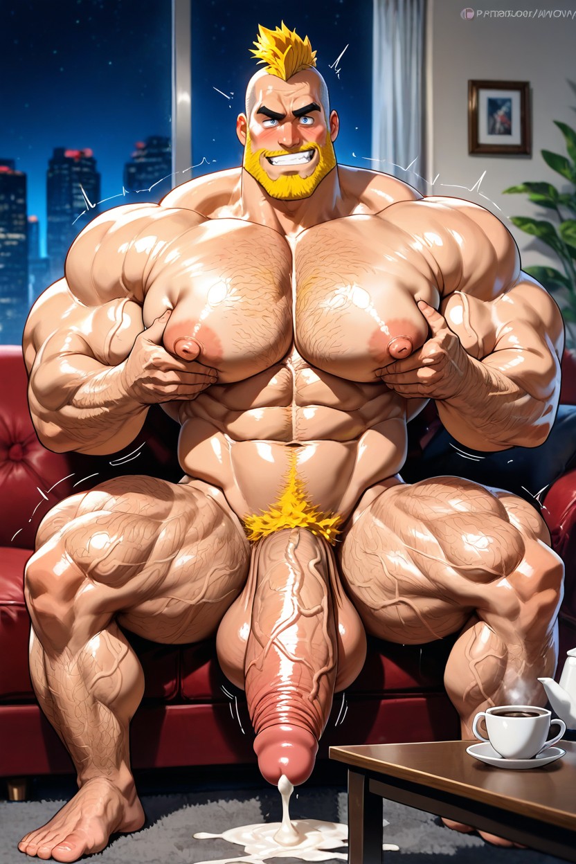 Naked, Growing, Huge Bulge AI Gay Porn