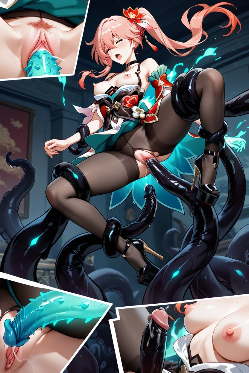 Side View, Long Legs, Arms Spread Hentai AI Porn
