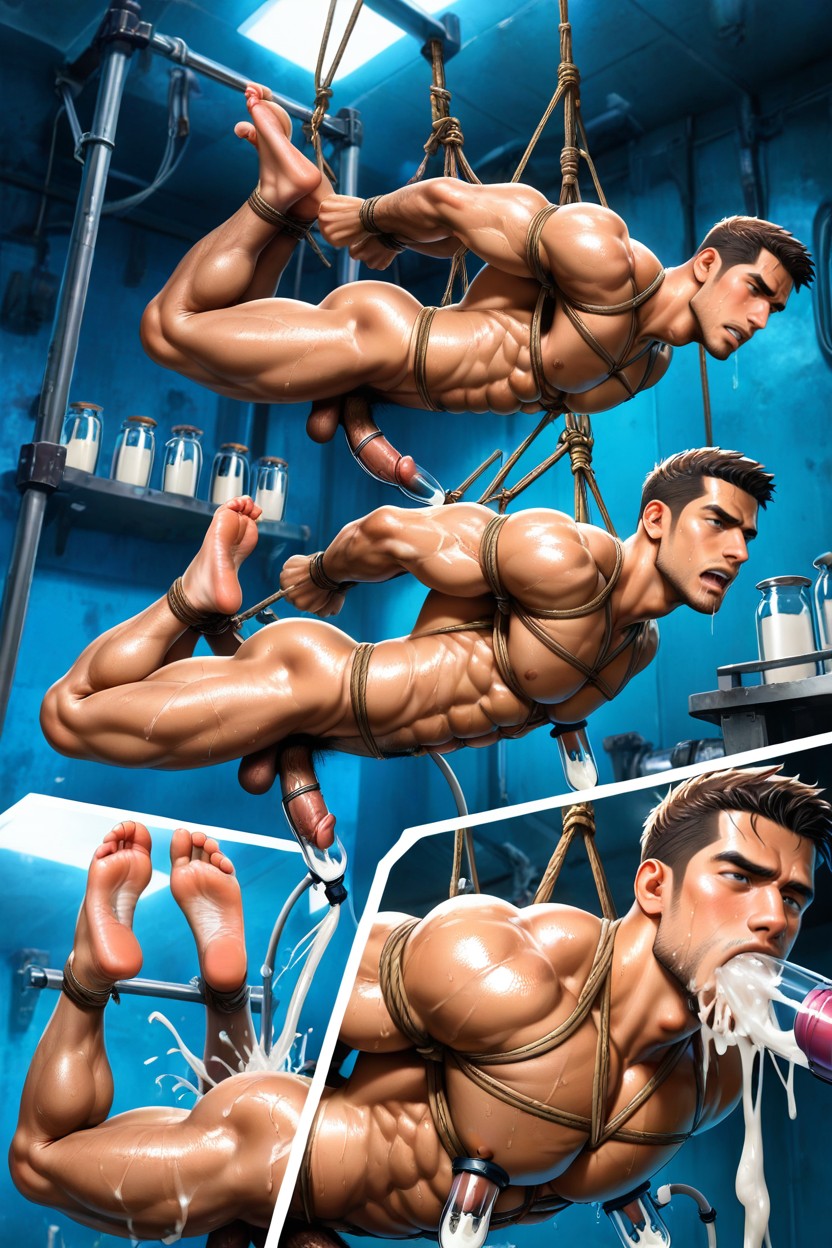 Hanging, Penis Pump, Penis Milking AI Gay Porn