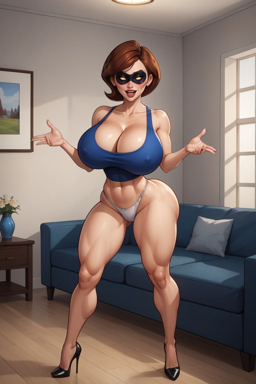 Full Body Shot, Very Sexy Rounded Ass, Helen Parr MILF AI Porn