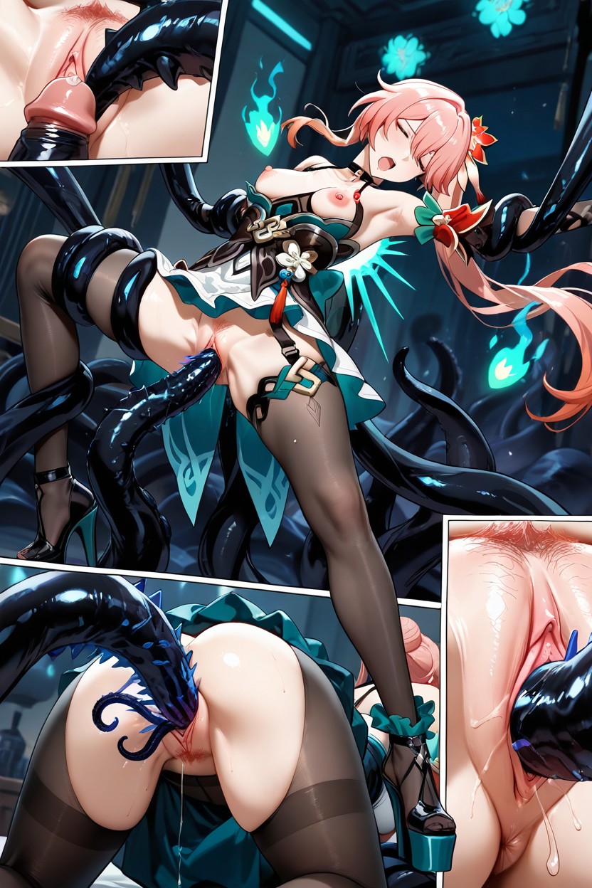 Gigantic Black Tentacles, Close Up, Moan Hentai AI Porn