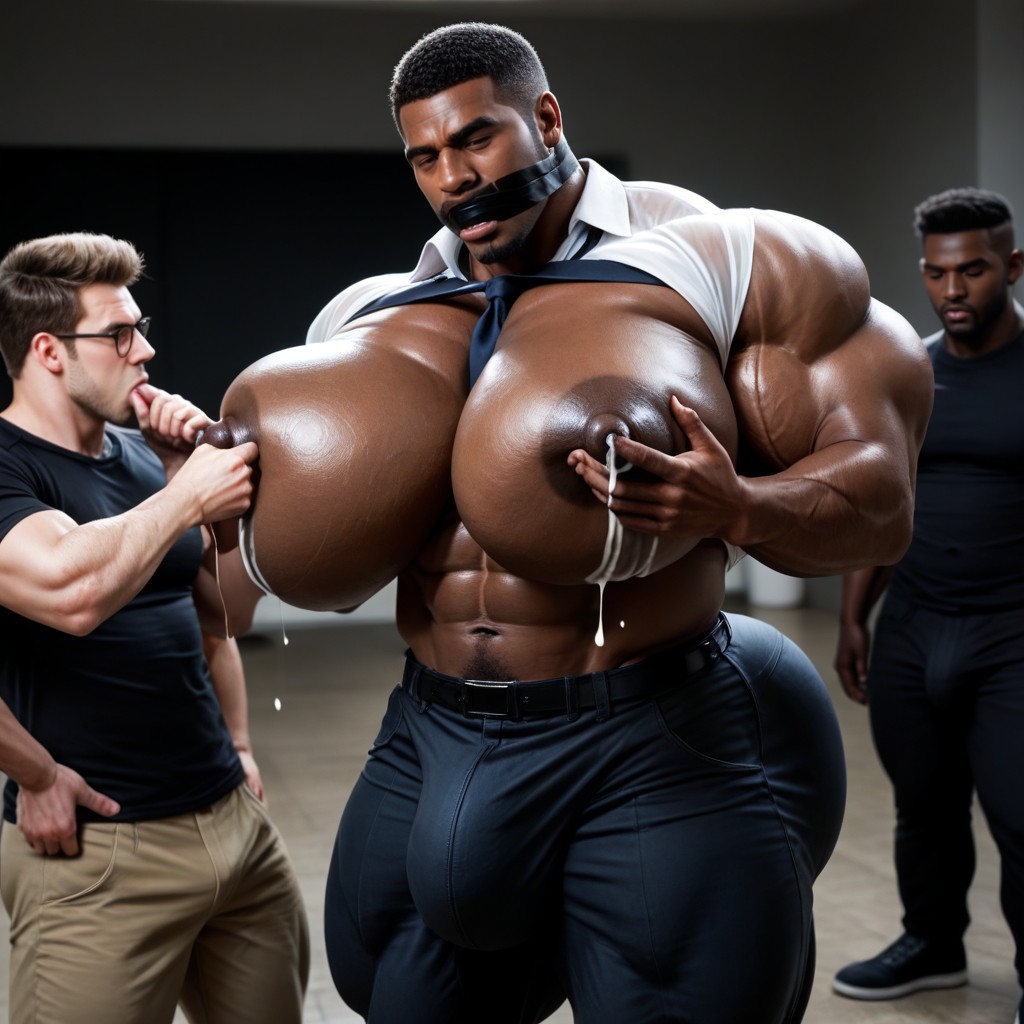 Black Military Pants, Massive Thighs, Grabbing Boobs AI Gay Porn