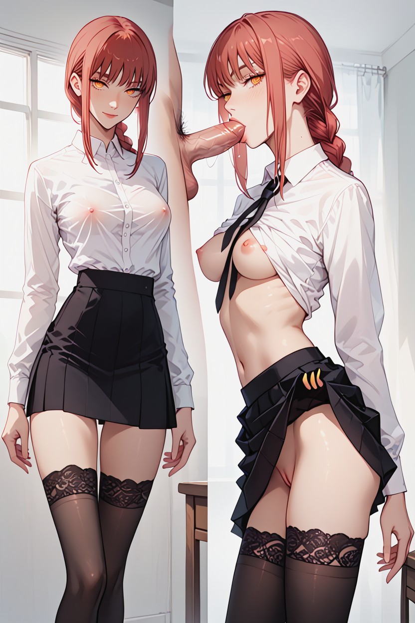 Makima From Chainsaw Man, Skinnyhip, Skimpy Skirt Hentai AI Porn