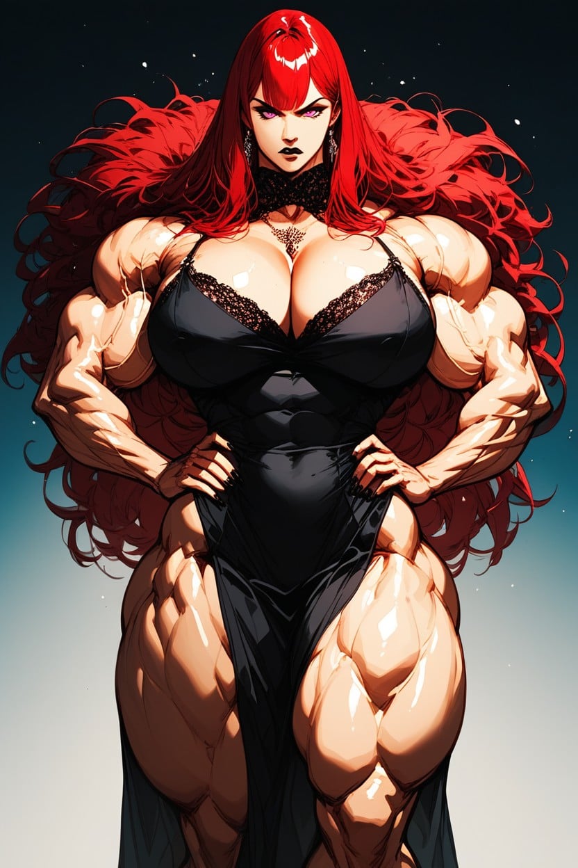 Beautiful Abdominal Muscles, All Red Hair, Round Buttocks MILF AI Porn