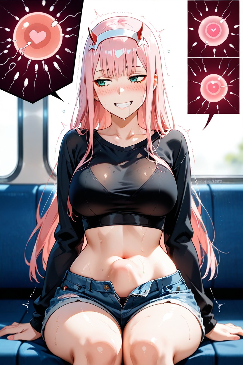 Sweaty Skin, On A Train, Close Up Hentai AI Porn