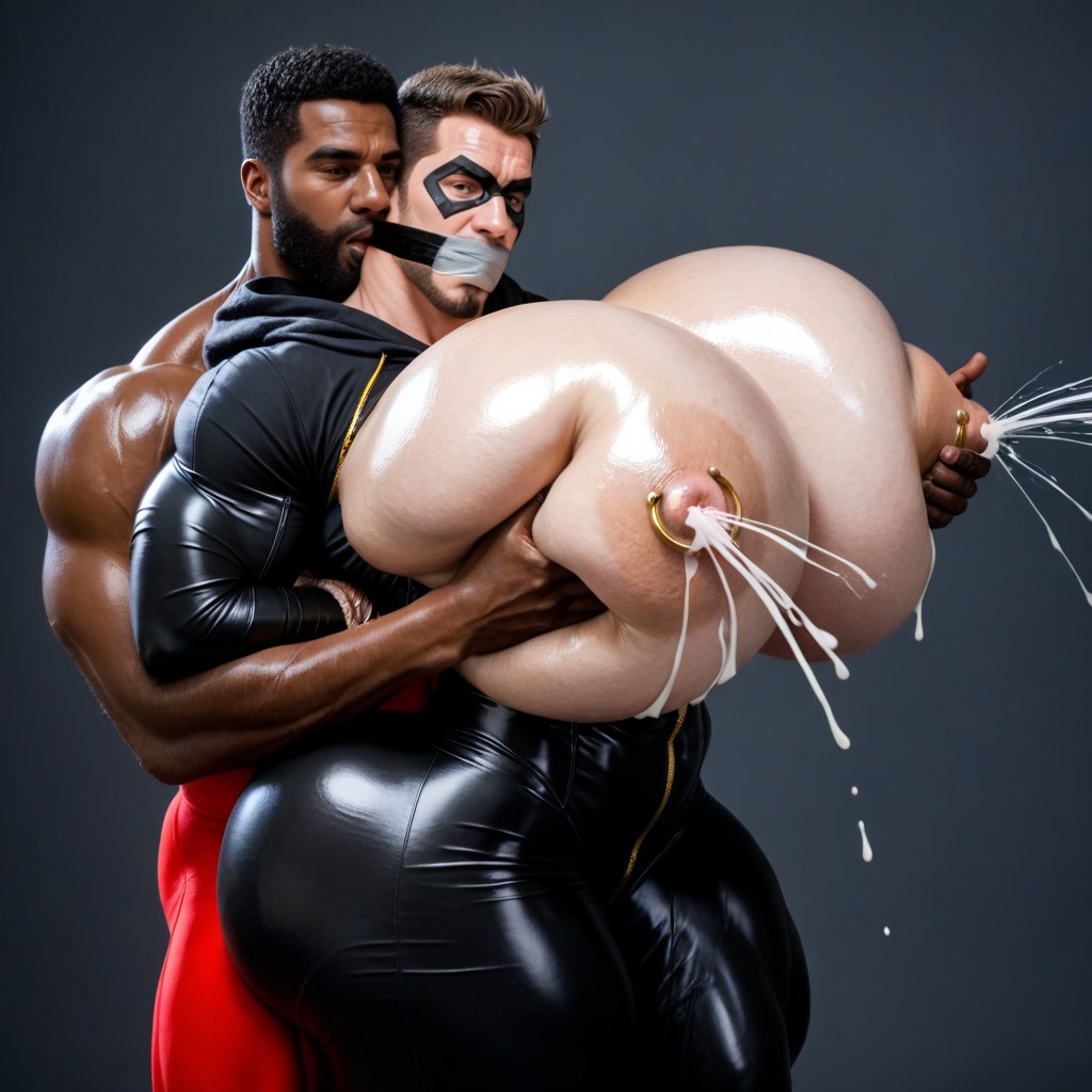 Large, Domino Mask, Nipple Pinch AI Gay Porn