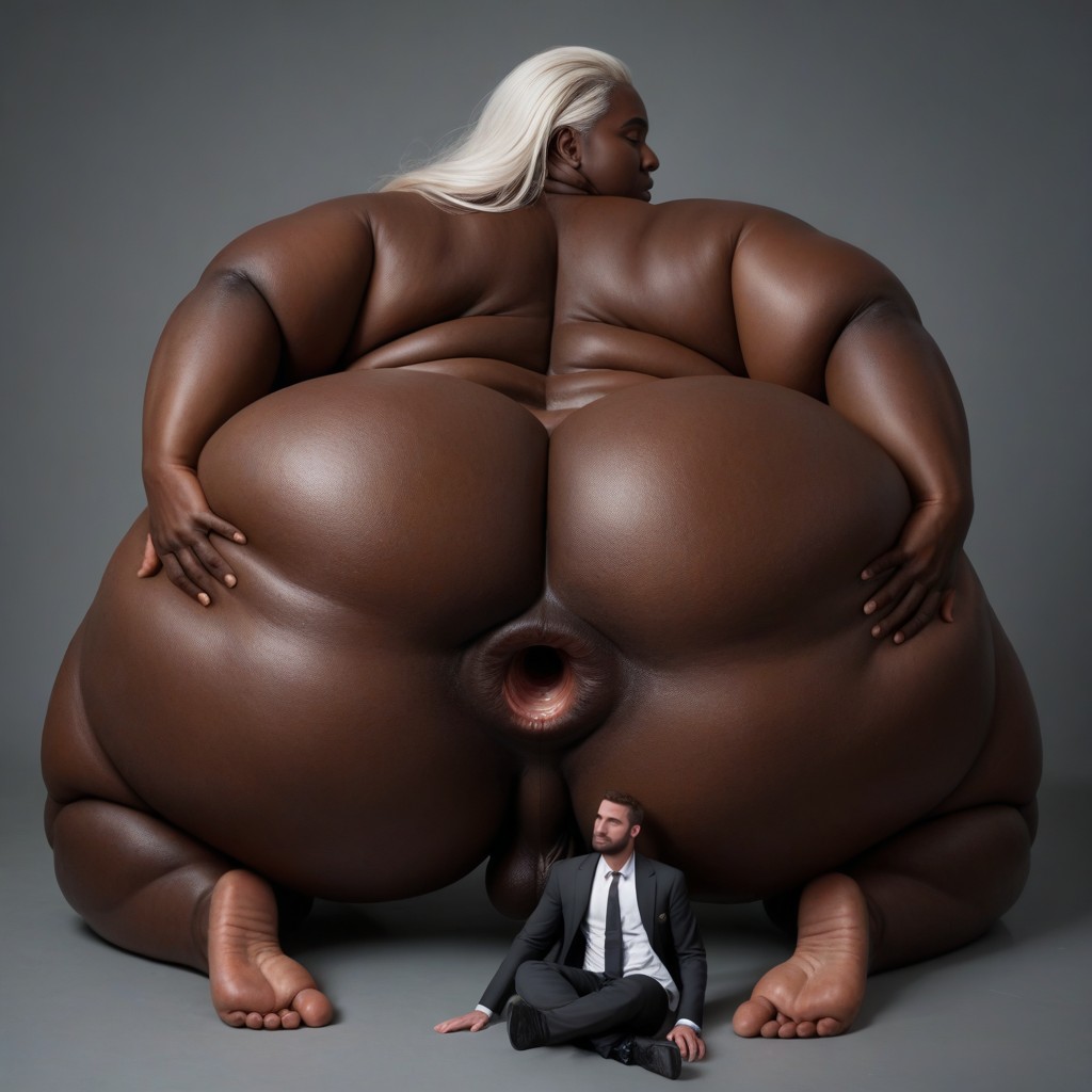 Fat, Man Behind Effeminate, Straight Hair AI Gay Porn