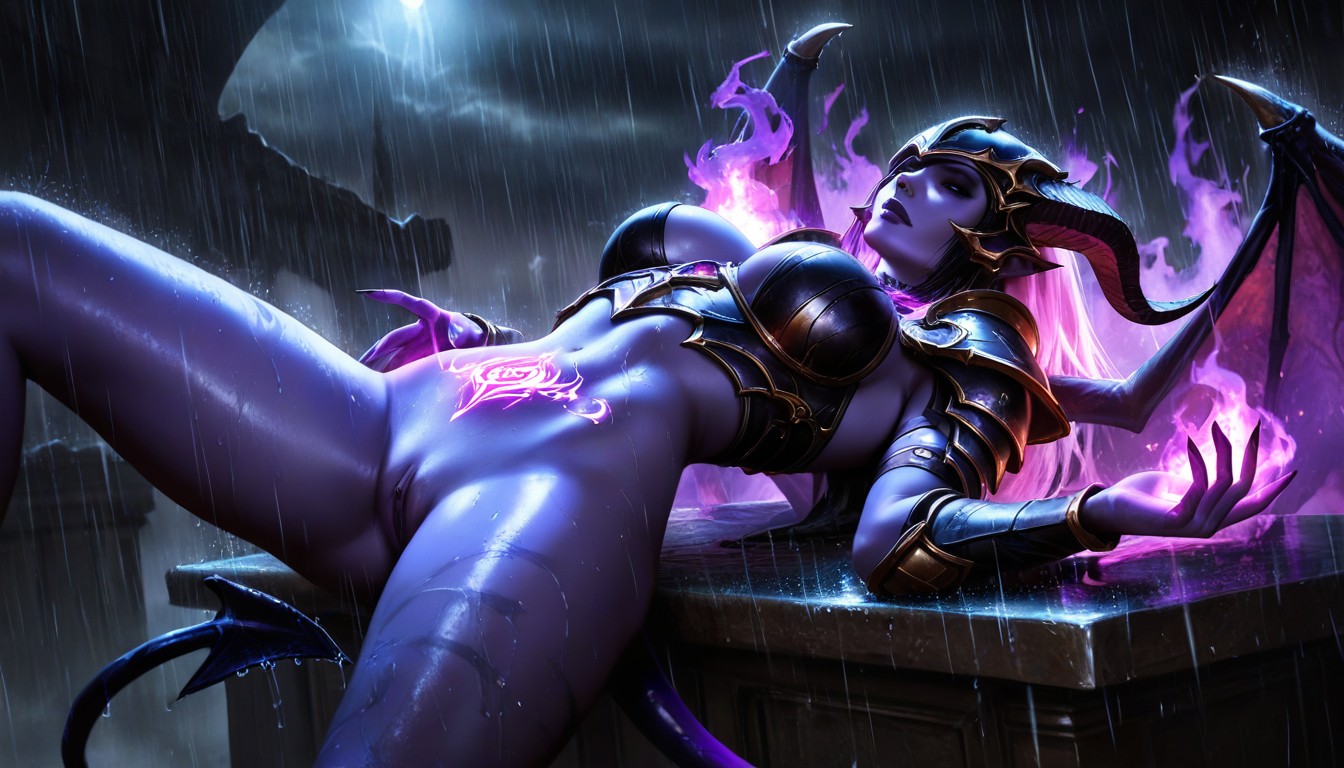 Gothic, Purple Aura, Waist Shot AI Porn