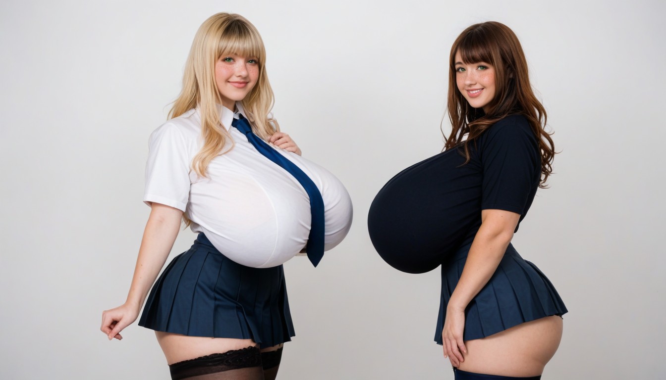 Looking At Viewer, Simple Background, Thick Thighs AI Porn