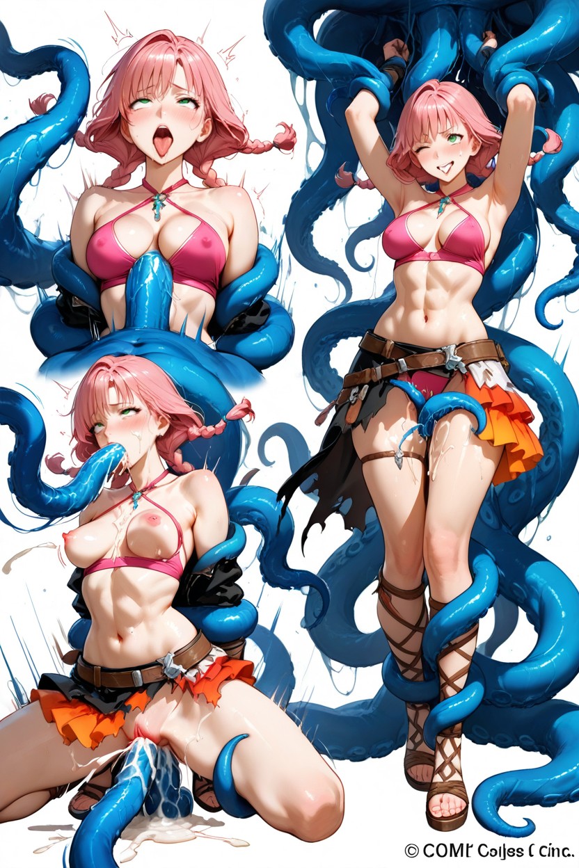 Erect Nipples Under Outfit, Pink Redhair, Dynamic Composition Hentai AI Porn