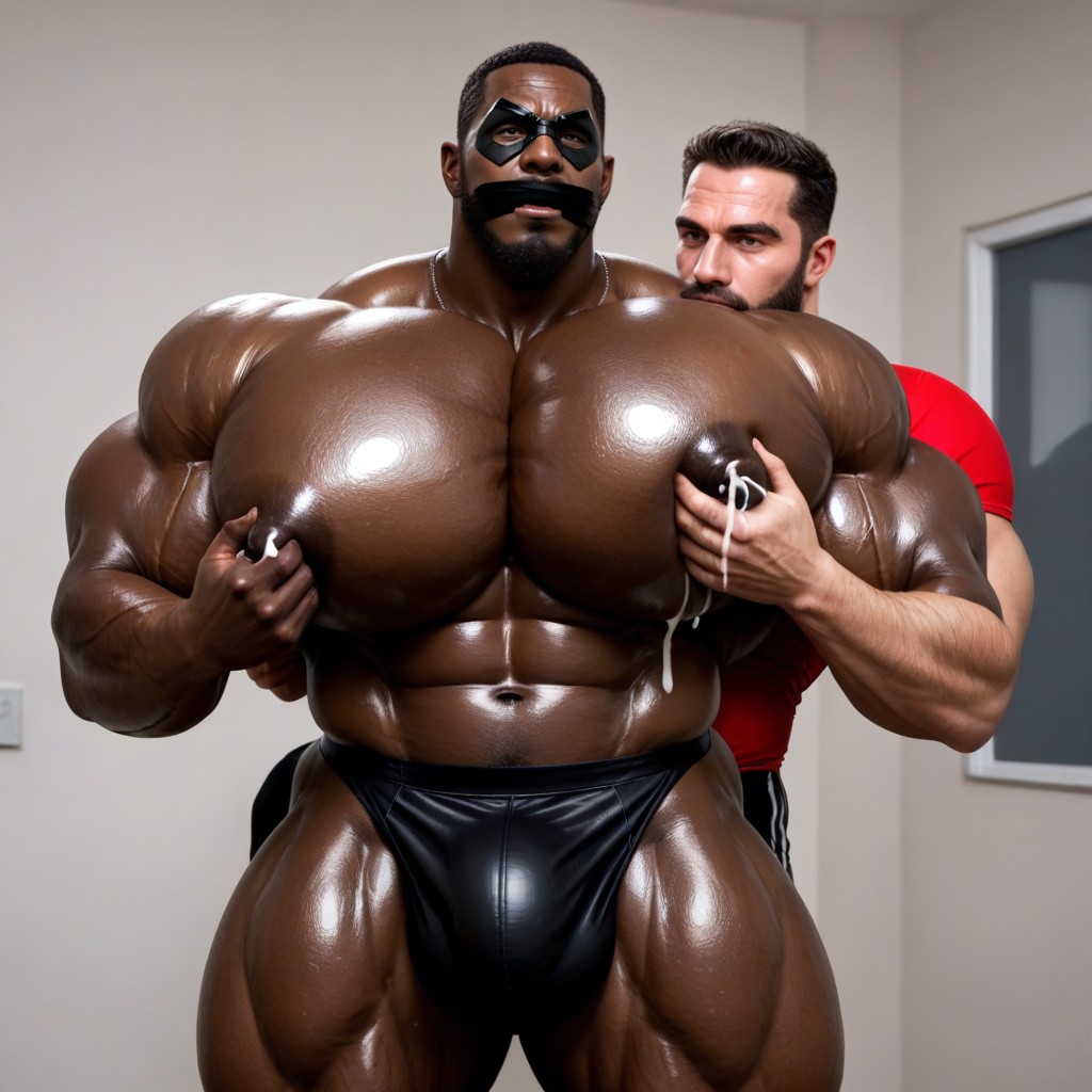 Big Nipples, Greedily Sucking Milk Out Of Boob, Black Skin AI Gay Porn