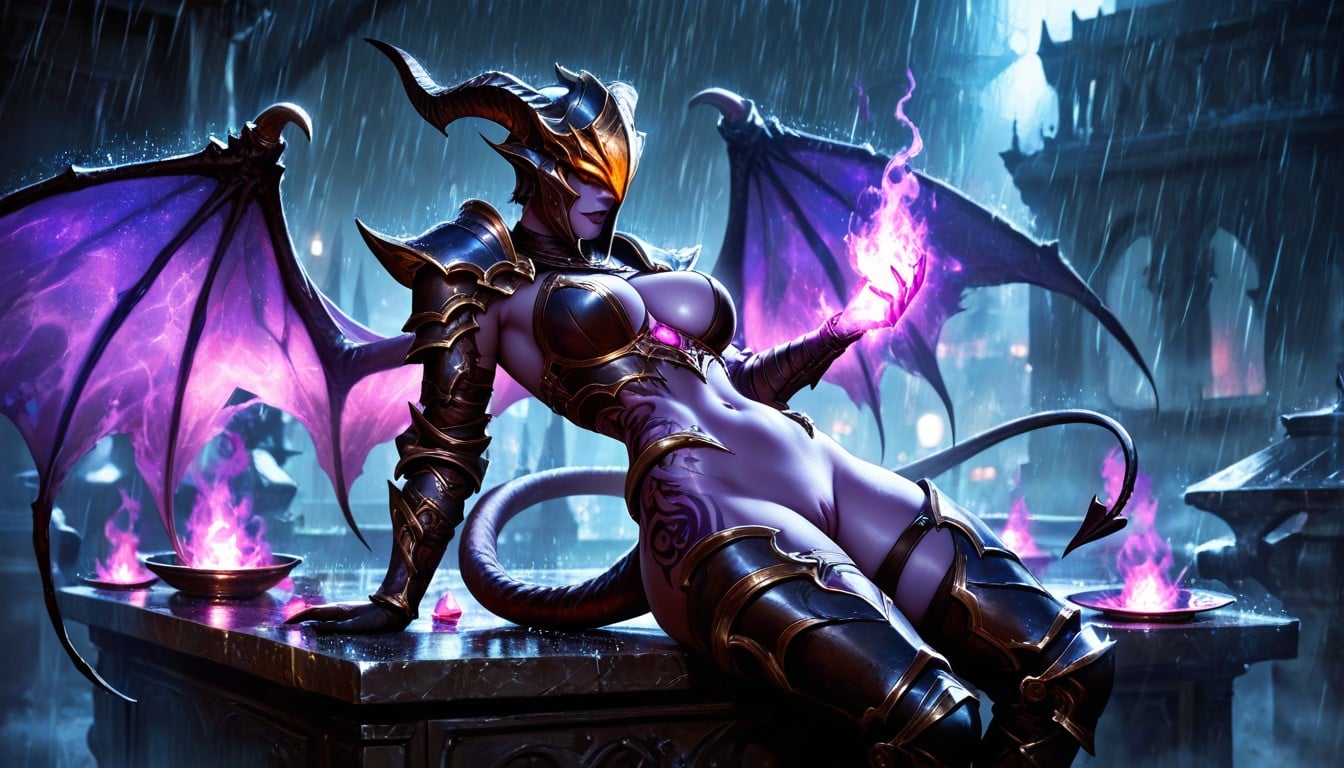 Gothic, Purple Cosmic Lights, Desnuda Porno IA