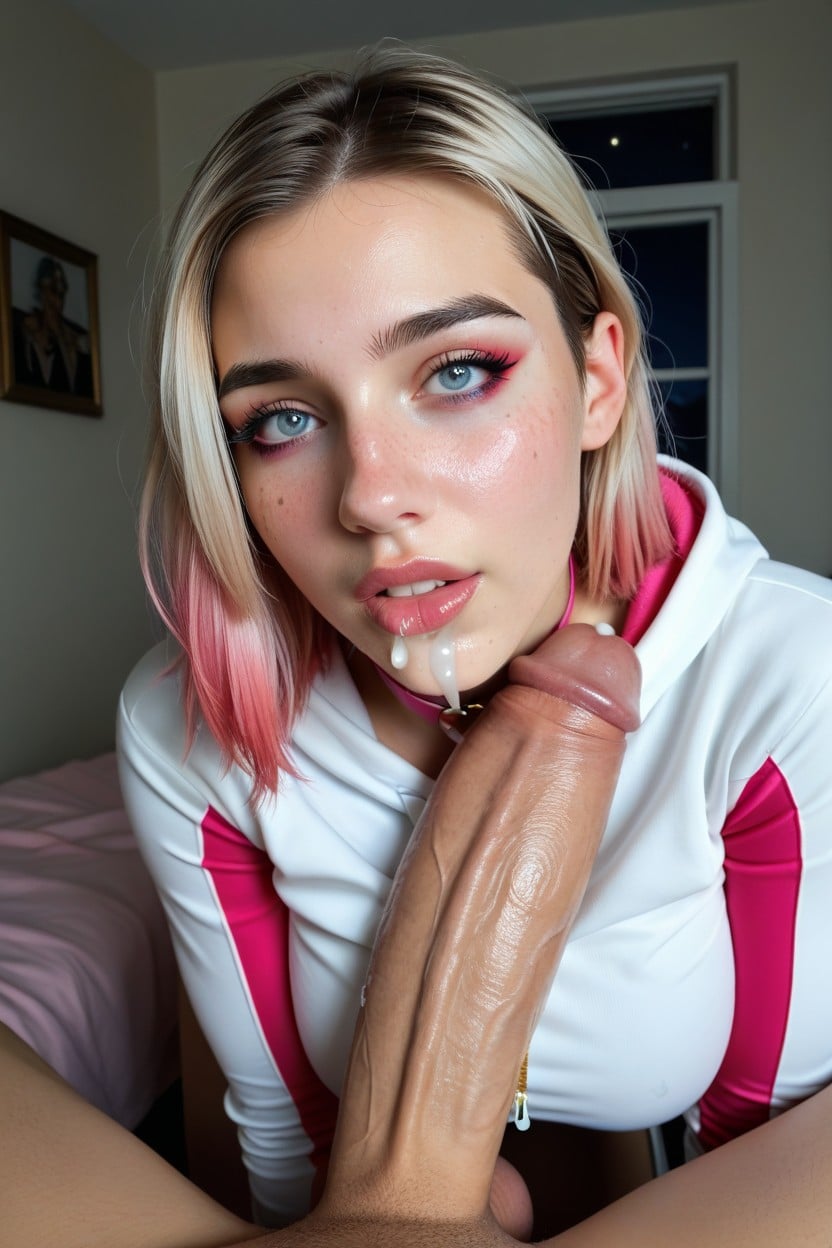 Shiny Lipstick, Bobcut, High Twin Tails AI Porn