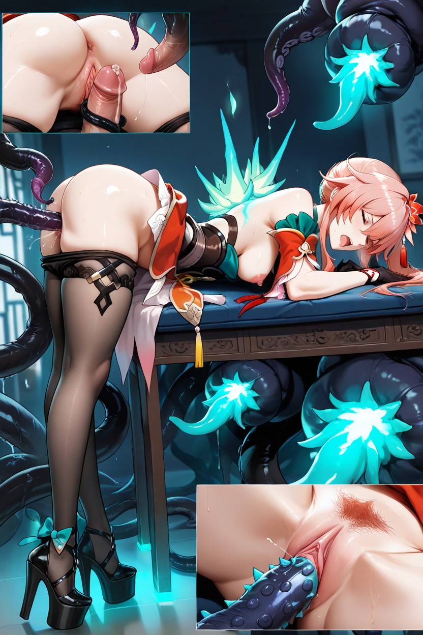 Delgada, Erect Nipples, Culo Pequeño Hentai IA