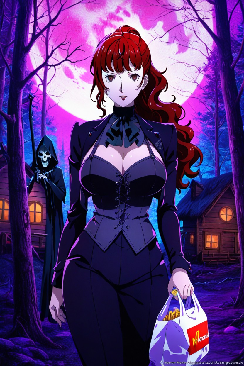 Cabin, Neon Glow, With Red Hair Hentai IA