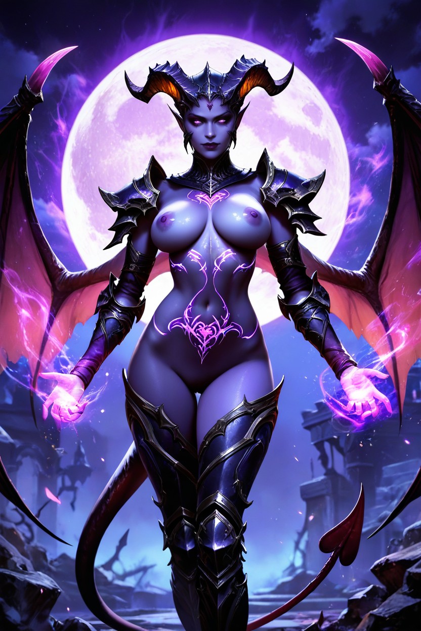 Dark Fantasy Art Style, Moon, Big Moon AI Porn