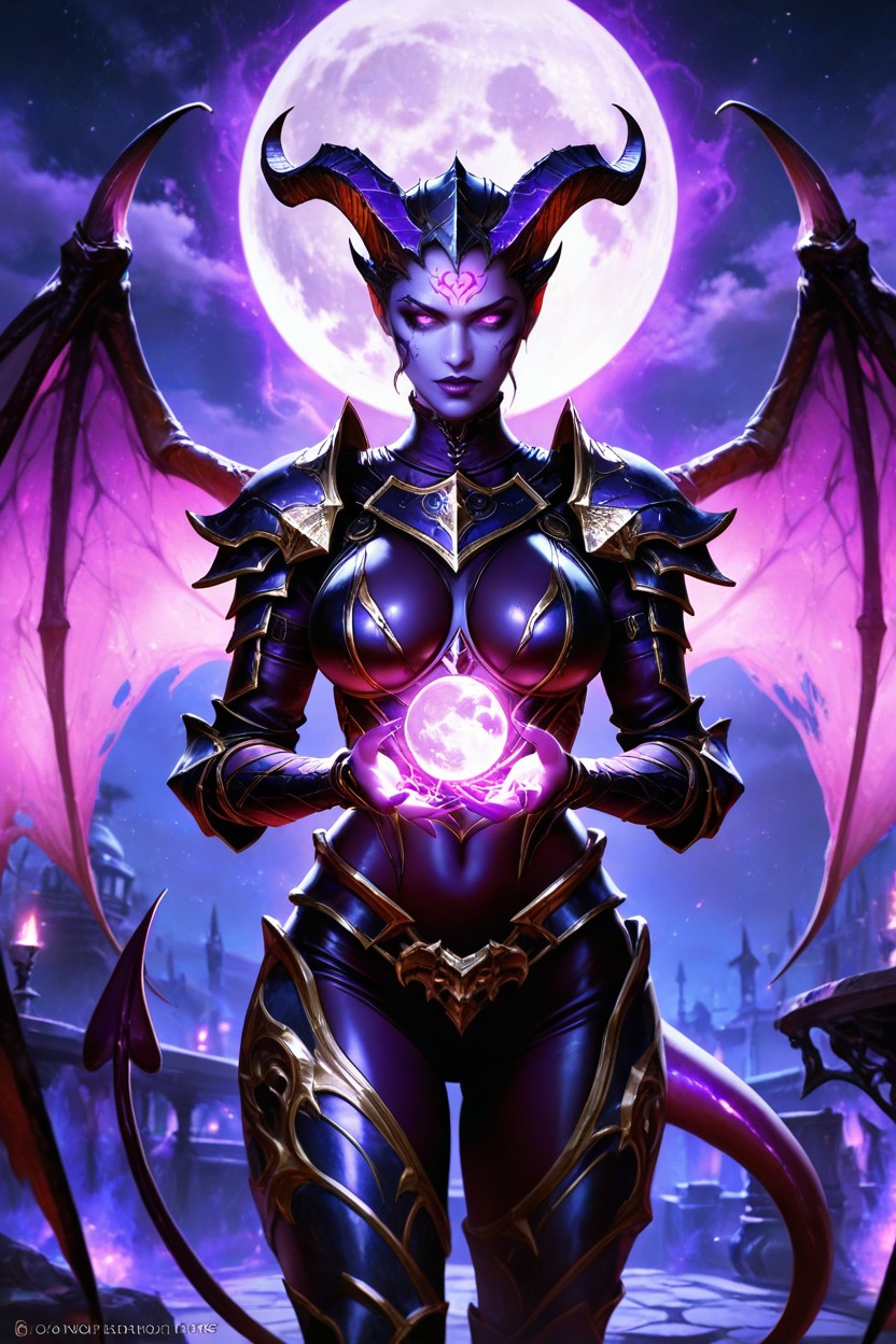 Succubus, Demon Tail, Dark Fantasy Art Style AI Porn
