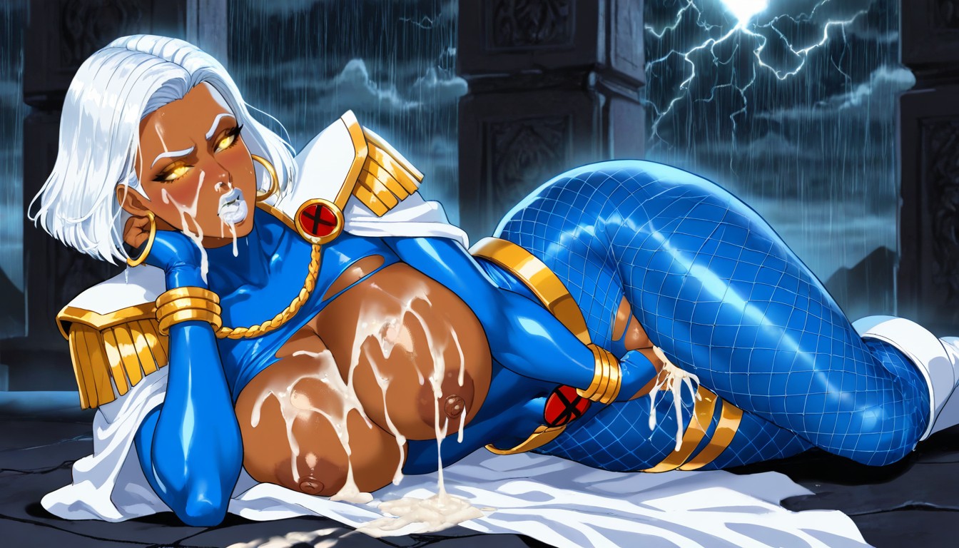 Africana, White Hair, Cum Dump Hentai IA