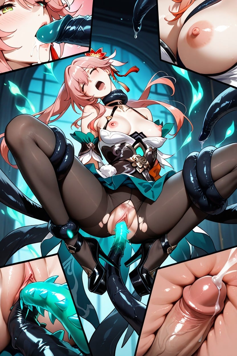 Moan, Side View, Small Breasts Hentai AI Porn